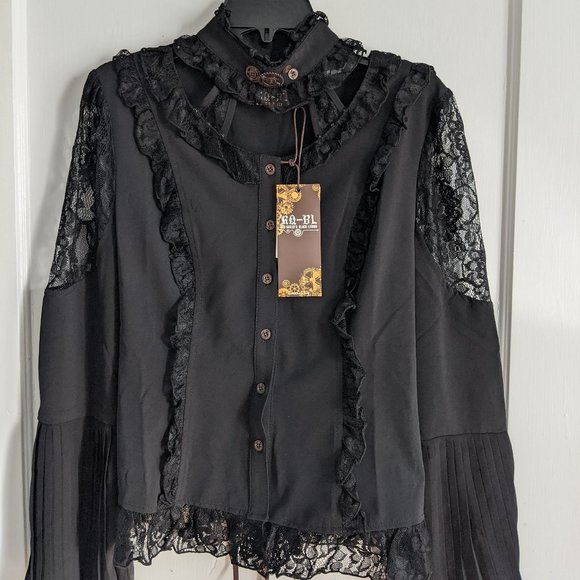 RQ-BL Tops - RQ-BL Steampunk Gothic Victorian Blouse